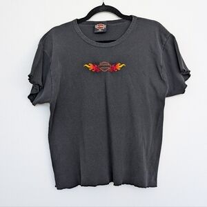 Vintage 90s Harley-Davidson RK Stratman Black Short Sleeve Embroidered Tee Sz XL